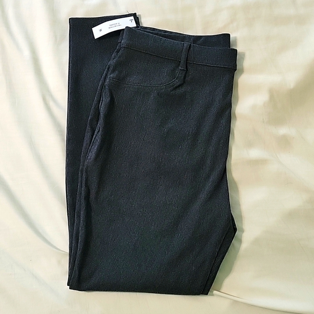 Time and Tru Gray Jeggings XL 16-18 High Rise Stretch Fitted NWY